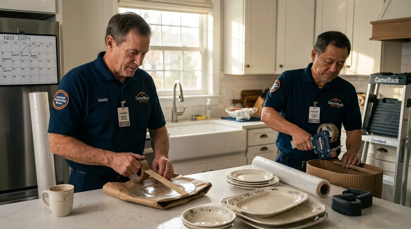 Professional crew packing kitchen dishware in Coral Springs, FL