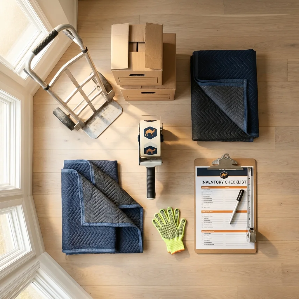 Professional moving supplies and packing materials layout for Coral Springs residential relocations